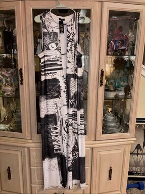 AFRM Black & White Graphic Print Maxi Dress